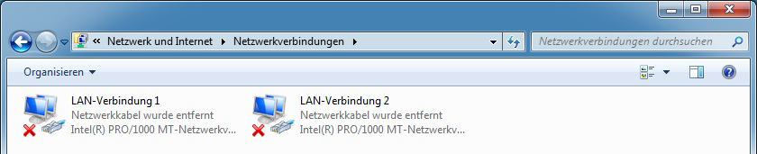 Alle Netzwerkverbindungen ohne Verbindung Alle Netzwerkverbindungen ohne Verbindung
